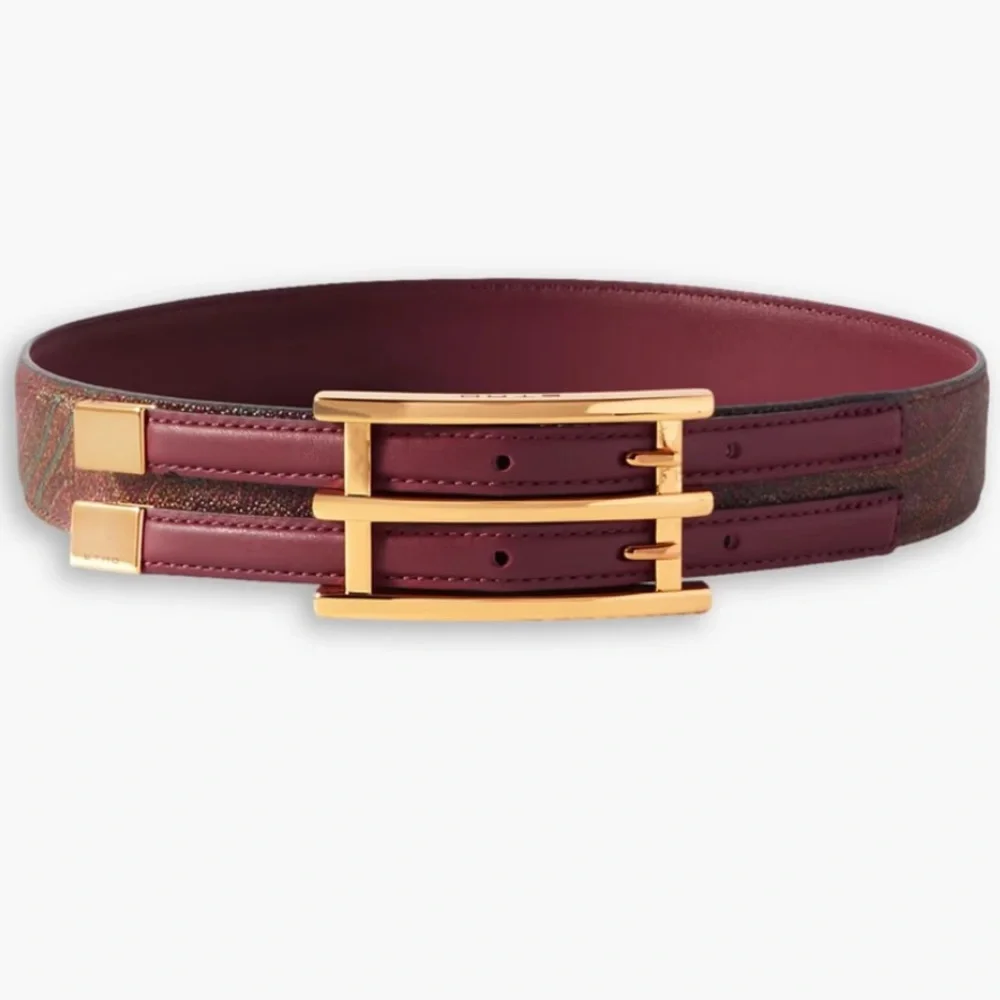 NWT ETRO Mixed-Media Belt With Golden Hardware - Size: 90cm/36in (L) (8/10)